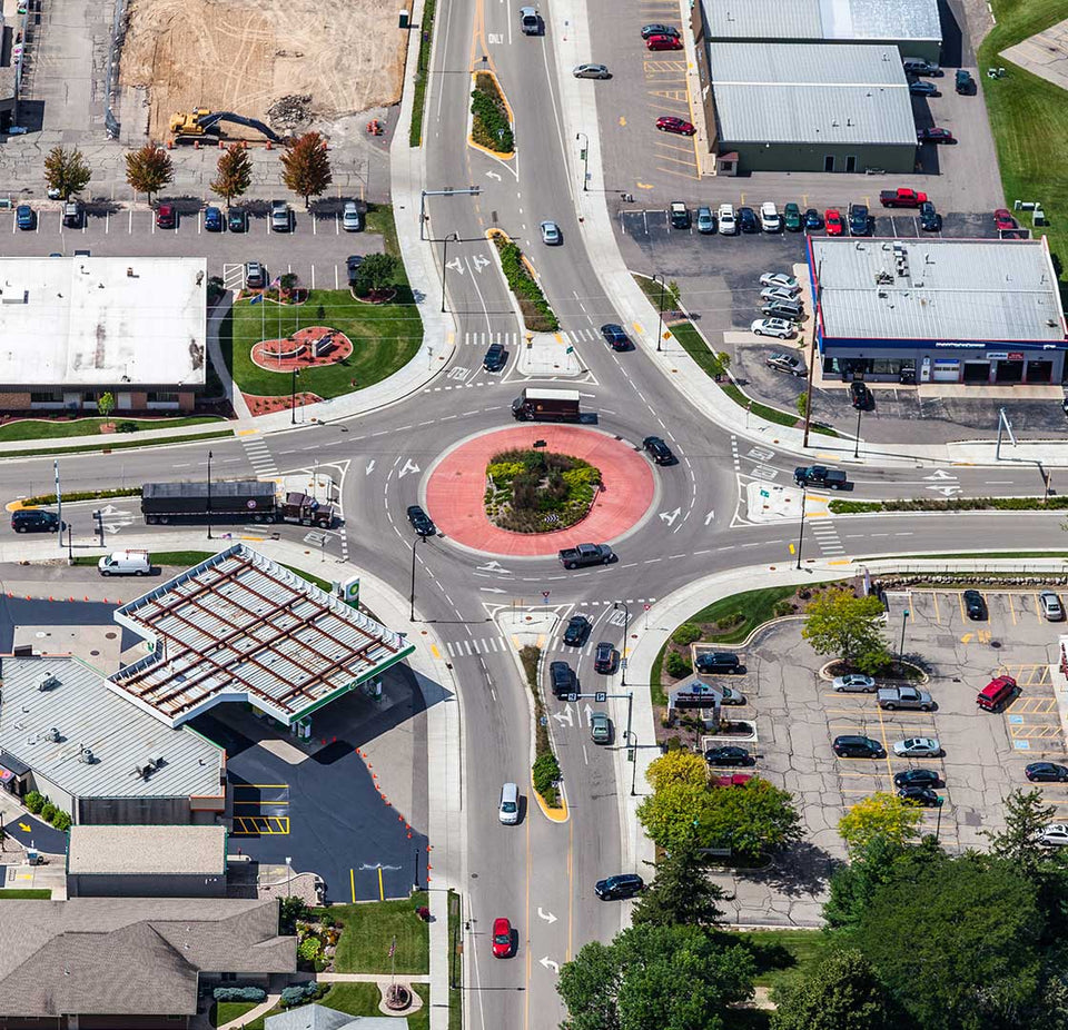 Roundabout in Waunakee, Wisconsin